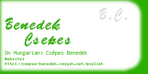 benedek csepes business card