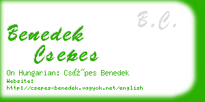 benedek csepes business card